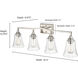 Caily 4 Light 32.5 inch Matte Black Vanity Light Wall Light